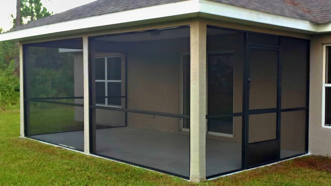 UV-bestendige houtskool/zwart PVC-glasvezel schermbehuizing voor zwembad en terras met plaagbescherming