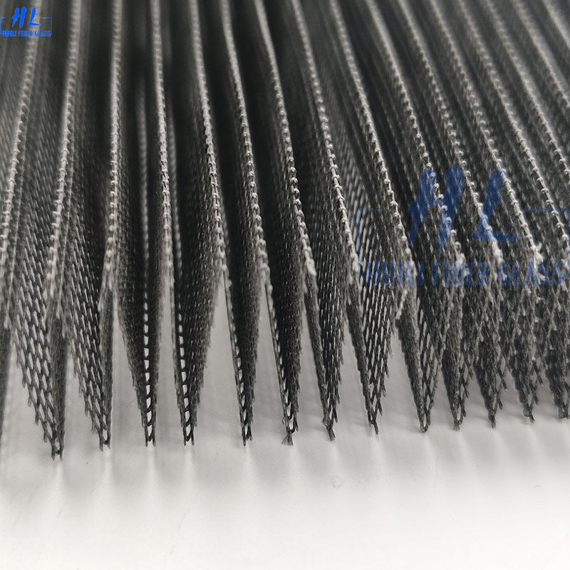 Hoge sterkte Duurzaam Polyester Pleated Screen Roll Accordion-Style Pleated Insect Screen voor moderne huizen Commerciële gebouwen