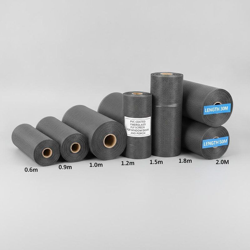Width 0.6m 0.9m 1.0m 1.2m 1.5m 1.8m 2.0m Length 30m 50m 100m Roll PVC Coated Fiberglass Yarns Fiberglass Fly Screen for Window Door and Porch