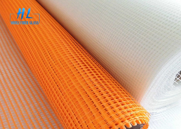 Tensile sterkte 800N Glasvezel mesh netten Glasvezel scherm rollen bekleed in wit en blauw