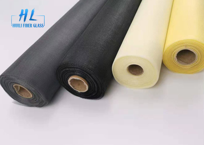 Brandbestrijdend vierkant glasvezel muggennet 33 Tex Garn Zwart Wit Grijzige Mesh Rollen