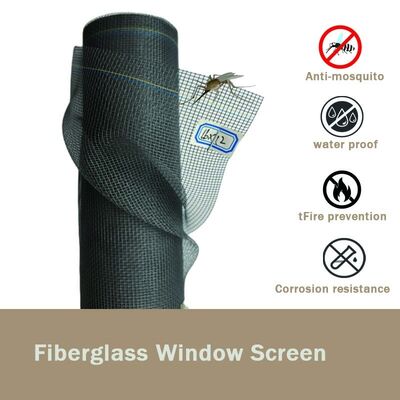 Width 1.2m Length 30m 50m 100m Roll Fiberglass Insect Screen PVC Coated Fiberglass Yarns Mesh Size 18x16 20x20 18x14 17x15 16x14 24x24
