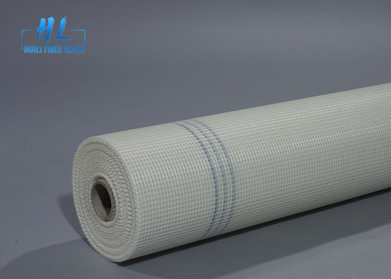 Tensile sterkte 800N Glasvezel mesh netten Glasvezel scherm rollen bekleed in wit en blauw