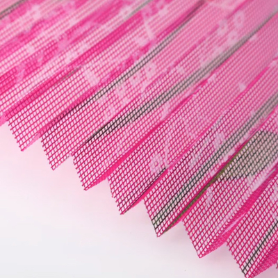 Polyester Pp die Vouwend de Tulpen Roze Bloem Gedrukt Netwerk van het Vensterscherm glijden